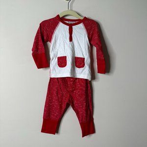 Coccoli Red/White Matching Pajama Set 9 Months NEW